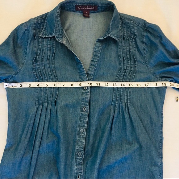 Gloria Vanderbilt Missy Small Denim Shirt Top - Picture 7 of 8